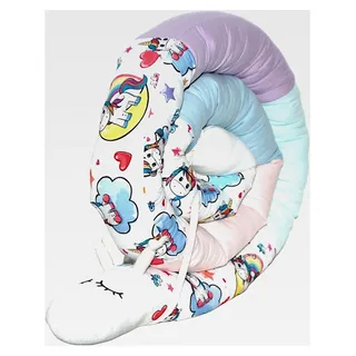 Bettschlange/Bettschnecke XXL (Motiv Einhorn) Länge 250cm - personalisierbar - Seitenschläferkissen