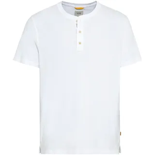 camel active Herren Kurzarm Henley T-Shirt mit Knopfleiste Weiß, Menswear-S