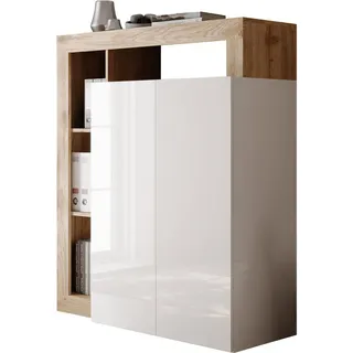 Home Affaire Sekretär »Hamburg Breite 108 cm, Höhe 126 cm, 2 Türen, PC-Schrank, Home-Office,« dekorativer Rahmen, Tastaturauszug, Stauraum, Multifunktional,