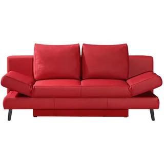 Novel Schlafsofa , Rot , Leder , Echtleder , Rindleder , Uni , 200x85x90 cm , Lederauswahl, Schlafen auf Sitzhöhe , Wohnzimmer, Sofas & Couches, Schlafsofas, Sonstige Schlafsofas