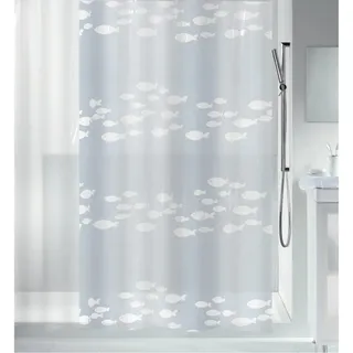 Spirella Duschvorhang Sardaigne Fische 180 x 200 cm weiß transparent