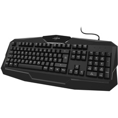 uRage Exodus Gaming-Tastatur 100 Zoll (25,4 cm) (Gaming-Tastatur, leise, Anti-Ghosting, Win-Lock, kabelgebunden, AZERTY, integrierte Handgelenkstütze, 12 Tasten Multimedia-Funktionen) Schwarz