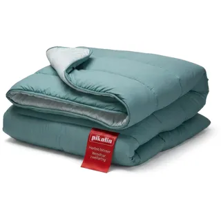 Pikolin Home - Wendebettdecke 300 g - Zweifarbige Nordische Füllung - Für Bett 100 - Federfühlig, Warm, Atmungsaktiv, Marineblau, 155 x 200 cm