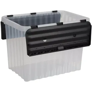 Aufbewahrungsbox 24L Wellenbox Staubox Transparent mit Deckel Spielzeugkiste
