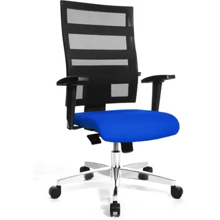 Topstar X-Pander 959TT380, Bürostuhl, Schreibtischstuhl, inkl. höhenverstellbare Armlehnen, Netzbezug, Bezugsstoff, blau/schwarz