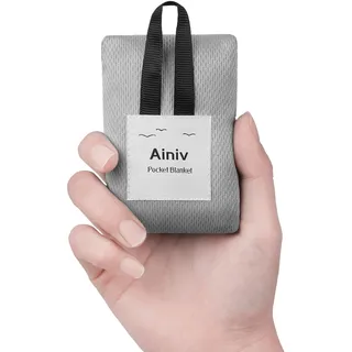 Ainiv Mini Picknickdecke, Ultraleicht tragbare Stranddecke, Sandabweisende Camingmatte, Ultraleicht Kompakt Strandtuch, Outdoor Decke für Strand, Reisen, BBQ, Picknick, Camping und Wandern 70 x 110cm
