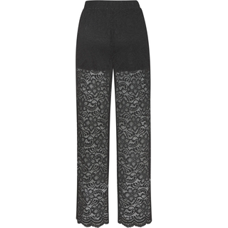 Schlupfhose LASCANA "mit weitem Bein", Damen, Gr. 46, N-Gr, schwarz, Spitze, Obermaterial: 98% Polyamid, 2% Elasthan. Futter: 100% Polyester, unifarben, figurumspielend lang, Hosen Schlupfhose, aus transparenter Spitze mit integrierter Shorts, luftige Sommerhose, Topseller