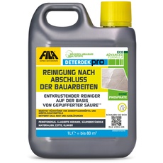 FILA Surface Care Solutions, DETERDEK PRO ECO ADVANCED, Saurer Zementschleierentferner, entfernt Rost, Verkrustungen, Bausstellenschmutz, hartnäckige Kalkablagerungen, 1L. Formulierung ohne Phosphate