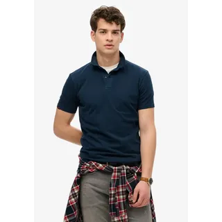 Superdry für Herren. M1110440A Essential marineblau gestricktes Poloshirt (XL), Lässig, Baumwolle, Kurzarm
