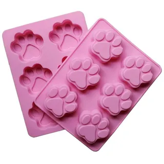 FantasyDay 2 Stück Weihnachten Pfote Silikon Backformen, Antihaftbeschichtet Silikon Kuchenform Muffinbackformen Brotbackform Backform Kasten für Muffin Kuchen Pudding - Hochwertige Silikonbackform