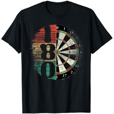 Retro Dartscheibe Dartboard 180 für Dartspieler Dart Herren T-Shirt
