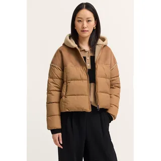 bugatti Kurzjacke "Regular Fit" mit Kapuze mit Kapuze und Kunstfell, 50, beige