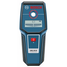 Bosch Professional Metalldetektor GMS 100 M (1x 9V-Batterie, Erfassungstiefe Eisenmetalle: 100 mm, Nichteisenmetalle: 80 mm, IP 54)