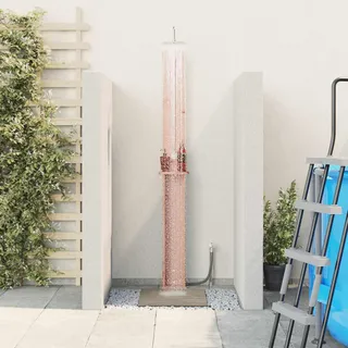 vidaXL Gartendusche 246 cm Massives Douglasholz und Edelstahl Natur - Braun