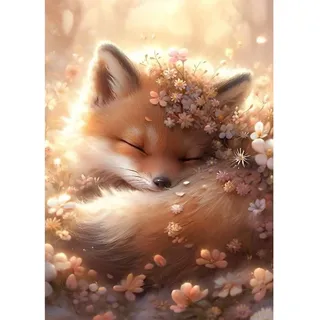 Lxmsja 5D Diamond Painting Fuchs, Diamond Painting Tiere Erwachsene, Fuchs Diamant Painting Bilder Erwachsene, Full DIY Diamant Kunst Malerei Stickerei Set Kreuzstich Bilder Home Wand Dekor 30x40cm