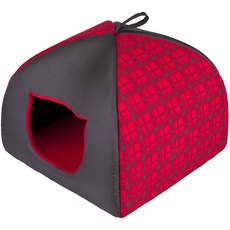 Hobbydog R3IGLCWK1 Katzenbett/Sofa/Korb Iglo Karierte, rot, Größe R3, 47 x 47 cm