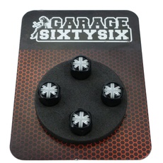 Garage-SixtySix Ventilkappen UK schwarz-weiß / 4 Stück in schwarz/Modell: Pittsburg