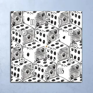 Deko Glasuhr Wanduhr 30x30 Würfel Vintage Retro Quarz Küchenuhr Bürouhr