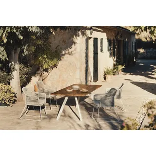 Niehoff Set Noah Stativprofil ivory, Lido - Das Set besteht aus: 1 x Tisch Noah Stativprofil ivory, 4 x bzw. 6 x Geflecht...