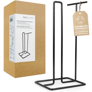 Sanni Shoo Küchenrollenhalter stehend - Küchenpapierhalter | Küchenrollenhalter weiß mit praktischem Abtropfsteg, Moderner Küchenrolle Halter 14x14x30 cm