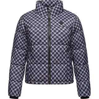 Ragwear Winterjacke "Winterjacke Serah Print" ohne Kapuze wasserdichte Winter Steppjacke mit Hahnentritt Muster, lavender