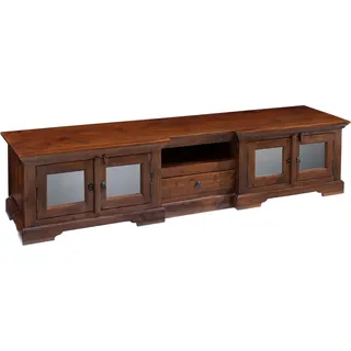 MASSIVMOEBEL24.DE TV-Board Akazie 210x50x50 nougat lackiert OXFORD #339 - Dunkelbraun