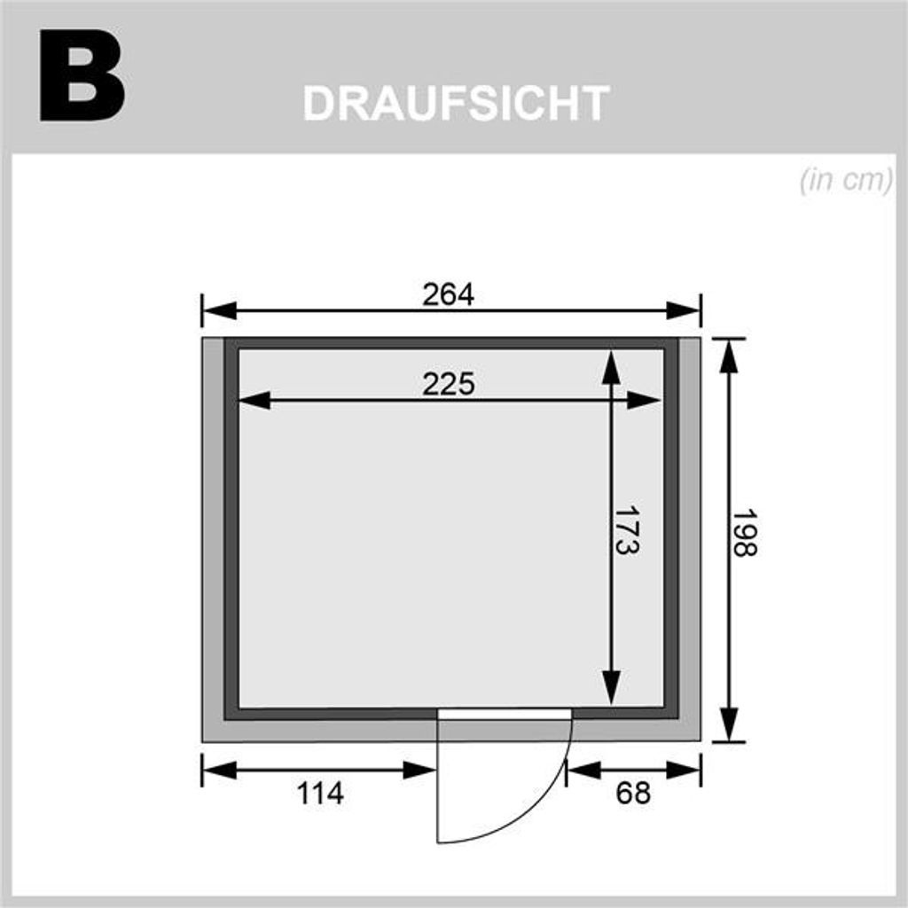 Bild von Sauna Sonara Fronteinstieg, Tür graphit, mit