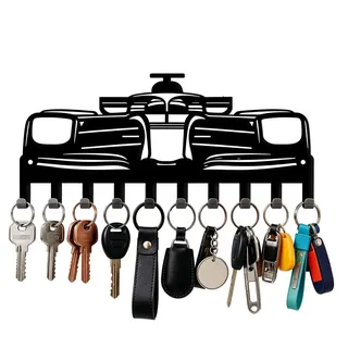 SUPERDANT Schlüsselbrett mit Rennauto Motiv Wandmontierter Schlüsselhalter | Metall,10 Haken,33×15cm,Mit Schrauben,Abriebfest,Für Schlüssel,Hundeleine,Regenschirm,Wanddeko