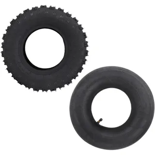 Akozon 4.10-6 Hochfestigkeits-Gummi-Reifen und Innenrohr-Set für ATV, Go-Kart, Chinesischer Traktor-langlebiger Ersatz