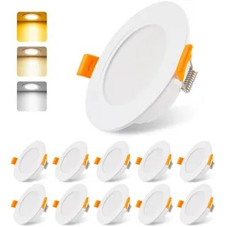 da LIGHT LED Einbaustrahler 230V flach 5W 10er Set, Strahlende Einbauleuchten, Bad Spot 3000/4000/6000K, Deckenstrahler IP54 für Badzimmer Wohnzimmer Küche Schlafzimmer
