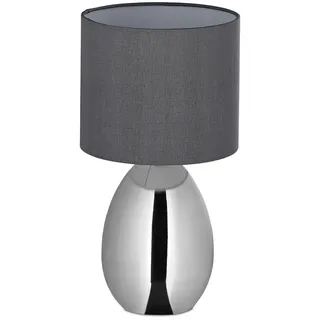Relaxdays Nachttischlampe Silber