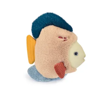 Histoire D'Ours - Plüschtier Tropischer Fisch 17 cm Meerestresors – originelles und farbenfrohes Baby-Schmusetuch – sensorisches Spielzeug ab der Geburt – Dekoration Thema Ozean