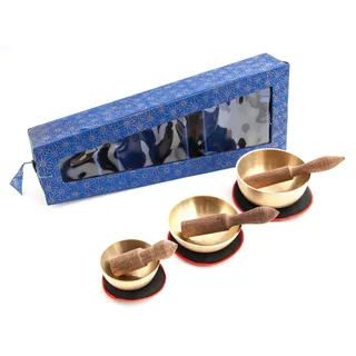 Klangschale mit Zubehör 3er Set in Geschenkbox