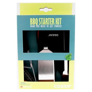 Grillbesteck Set – 4-teiliges BBQ Set aus Edelstahl mit Grillzange, Wender, Grillbürste und Grillhandschuh – Grillzubehör für Männer und BBQ-Fans, geeignet für Gasgrill
