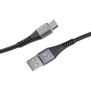 Intenso A315C USB-A auf USB-C Kabel, 60W Schnellladen, 1,5 m, für iPhone, Samsung Galaxy, Macbook, Laptop, iPad, schwarz