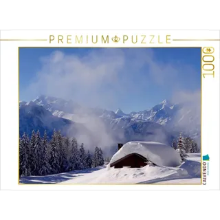 CALVENDO Puzzle TraumWinter - Winter Traum. Tief verschneite Landschaft. Schweiz 1000 Teile Puzzle quer | Lege-Größe cm Foto-Puzzle für glückliche Stunden
