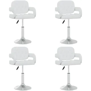 vidaXL Esszimmerstühle 4 Stk. Drehbar Weiß Kunstleder