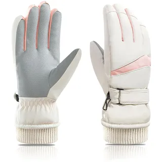 Feelorna Damen Winter Ski Handschuhe, Winddicht Thermische Touchscreen wasserdichte Surface&Fleece gefütterte Winter Warme Handschuhe für Skifahren Radfahren Reiten Outdoor Sport