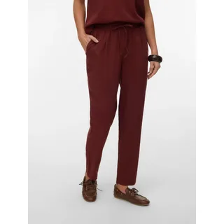 Schlupfhose VERO MODA "VMJESMILO MW ANKLE PANTS WVN NOOS", Damen, Gr. XS, N-Gr, andorra, Web, Obermaterial: 55% Viskose, 45% Leinen, unifarben, regular fit knöchellang, Hosen Schlupfhose, mit Leinen, elastisches Bündchen und Kordelzug
