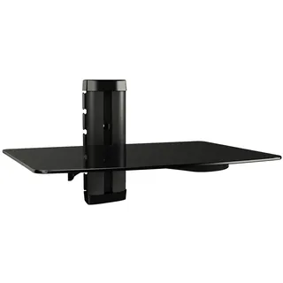 Ricoo HiFi Rack Glas, Wandregal mit Kabelkanal DVD-B1, TV Regal, Wandhalterung mit Glasablage für Blu-ray DVD Player Beamer PlayStation PS5 PS4 Xbox, Gaming Glasregal Wand, tv möbel & Phonomöbel