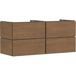 hansgrohe Xilesa E Waschtischunterschrank, 4 Schubkästen, für Konsole Ausschnitt mittig, 1375x550x620mm, 54305550, Farbe: Eiche Kaschmir