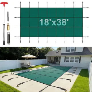 VEVOR Pool Abdeckplane rechteckig 5,47 x 11,47 m, Poolüberdachung aus Polypropylen, Winterabdeckplane Pool Grün, Staubdicht Sicherheit, Poolabdeckung Enges Netz, Sicherheitsabdeckung für Schwimmbäder