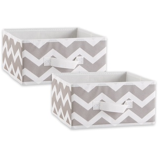 DII Stoff-Aufbewahrungskörbe für Kinderzimmer, Büro und Heimorganisation, Behälter sind für Standard-Würfel-Organizer (27,9 x 27,9 x 14 cm), Chevron-Grau, 2er-Set