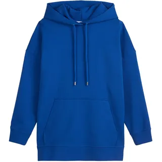 Marc O'Polo Damen Hoodie aus Bio-Baumwolle Relaxed Fit, Blau (Shiny Blue), M