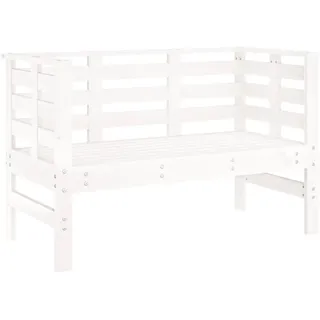 vidaXL Gartenbank Weiß 111,5x53x71 cm Massivholz Kiefer - Weiß