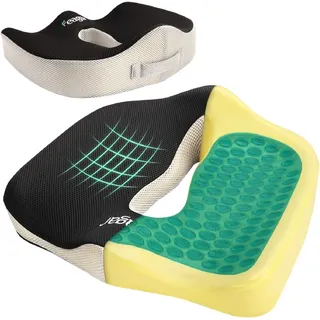 Feagar Gel Sitzkissen, Orthopädisches Sitzkissen aus Memory Foam, Ergonomisches Sitzkissen mit Gel für Bürostuhl Auto Rollstuhl, Steißbeinkissen Stuhlkissen Sitzkissen Outdoor Zuhause