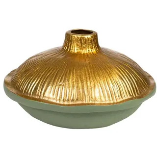 Romimex Vase, Grün, Gold, Aluminium, 24 x 15 x 24 cm