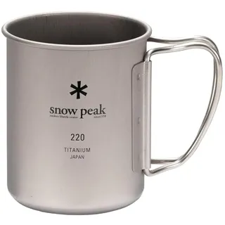 Snow Peak Titanium Single Wall 220 Mug, Silber, Leichter, robuster Becher für Rucksacktouren, Camping und Outdoor