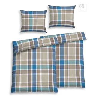 Florella Bettwäsche »Olle, Soft-Touch Seersucker, 50 % Viskose (Bambus), 50 % Baumwolle« 4 Stk. tlg., blau