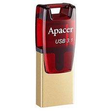Apacer AH180 64 GB 64 GB USB 3.1 (3.1 Gen 2) Type/TYPE-C Gold, Red USB Flash Drive – USB-Sticks (USB 3.1 (3.1 Gen 2), Type/TYPE-C, Swivel, Gold, Red, 0 – 60 °C,-20 – 60 °C)